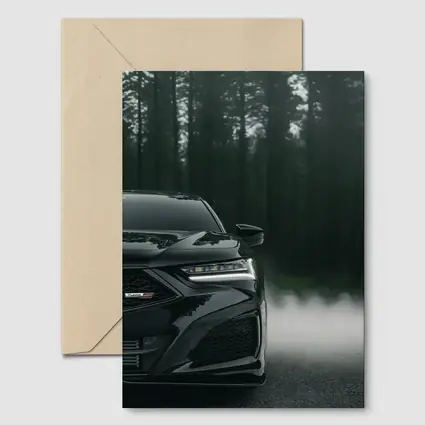 Acura TLX Black Front Misty Forest Road