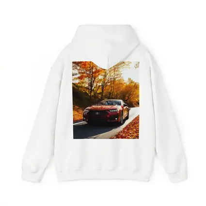 Acura TLX Red Sedan Autumn Forest Road
