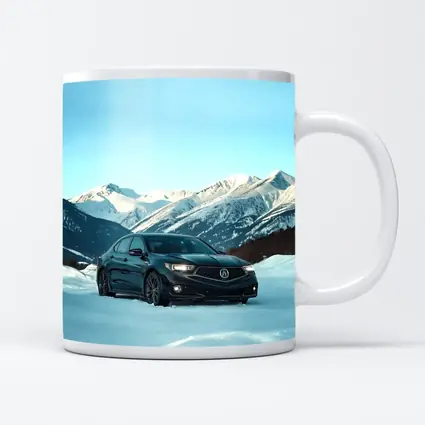 Acura TLX Black Sedan Snowy Mountain Backdrop