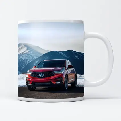 Acura RDX Red SUV Snowy Mountain Background
