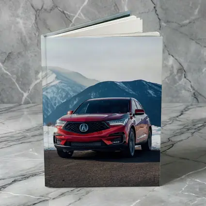 Acura RDX Red SUV Snowy Mountain Background