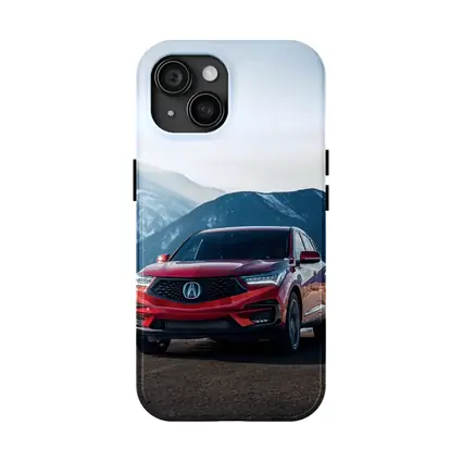 Acura RDX Red SUV Snowy Mountain Background