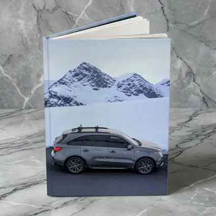 Acura MDX Gray SUV Snowy Mountain Backdrop