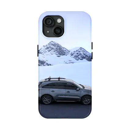Acura MDX Gray SUV Snowy Mountain Backdrop
