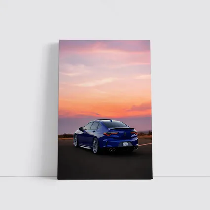 Acura TLX Blue Sedan Sunset Sky