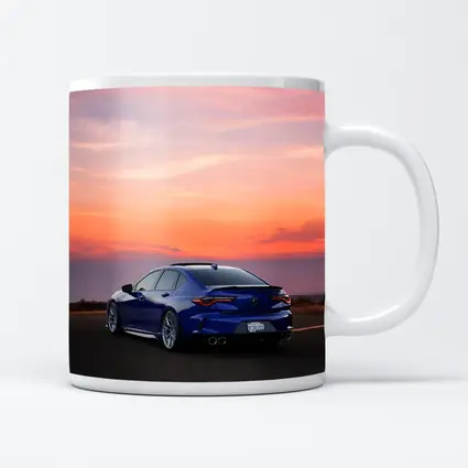 Acura TLX Blue Sedan Sunset Sky