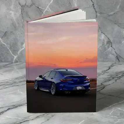 Acura TLX Blue Sedan Sunset Sky
