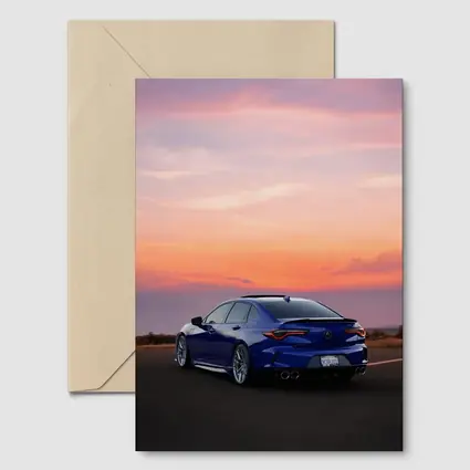 Acura TLX Blue Sedan Sunset Sky