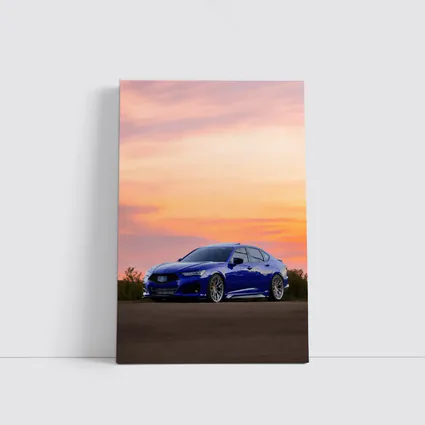 Acura TLX Blue Sedan Sunset Sky