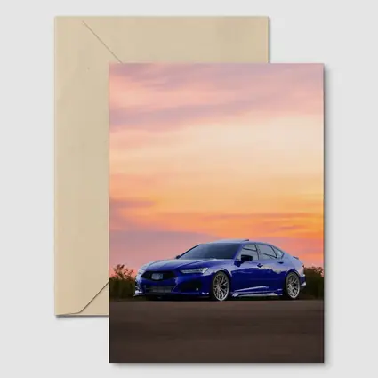 Acura TLX Blue Sedan Sunset Sky
