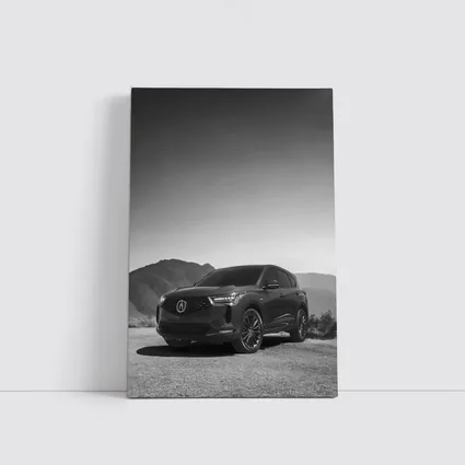 Acura MDX Black White Mountain Desert Scene