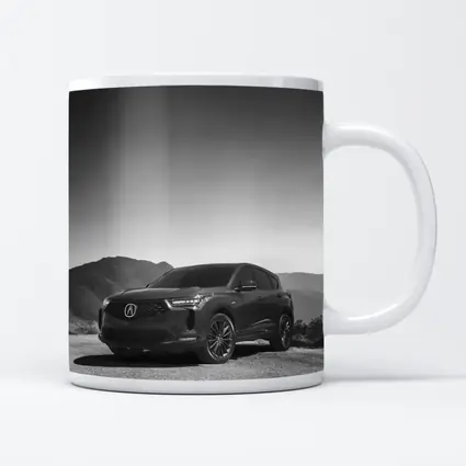 Acura MDX Black White Mountain Desert Scene