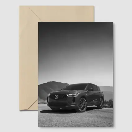 Acura MDX Black White Mountain Desert Scene