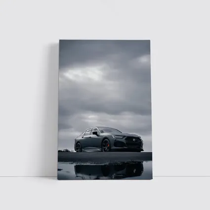 Acura TLX Matte Gray Cloudy Sky Reflection