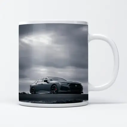 Acura TLX Matte Gray Cloudy Sky Reflection