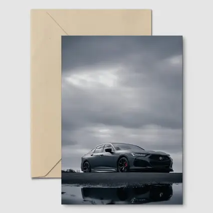 Acura TLX Matte Gray Cloudy Sky Reflection