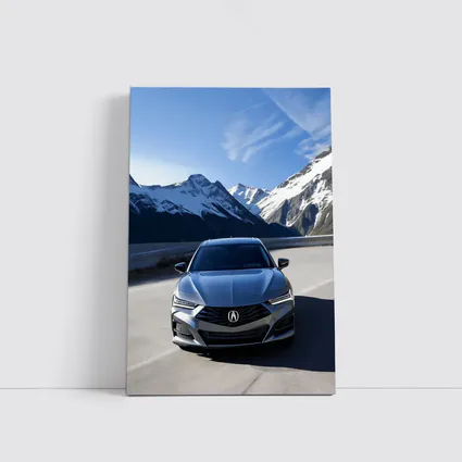 Acura TLX Front View Snowy Mountain Road