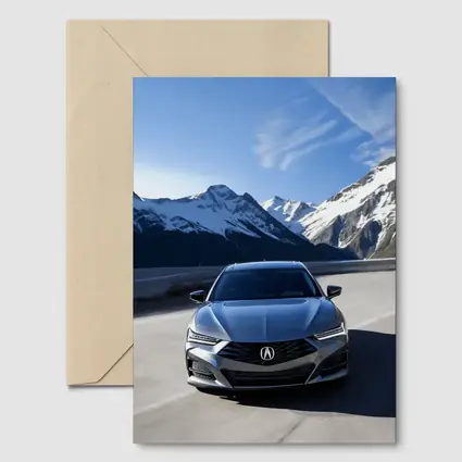 Acura TLX Front View Snowy Mountain Road