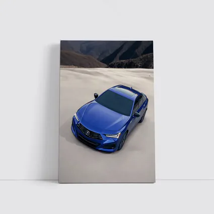 Acura TLX Blue Sedan Desert Mountain Background