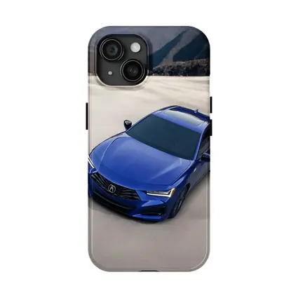 Acura TLX Blue Sedan Desert Mountain Background
