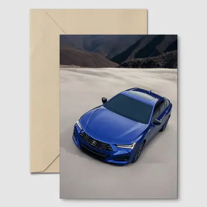 Acura TLX Blue Sedan Desert Mountain Background