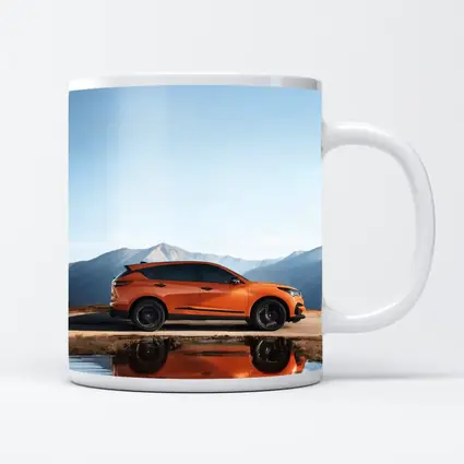 Acura MDX Orange SUV Mountain Reflection