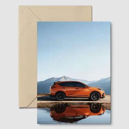 Acura MDX Orange SUV Mountain Reflection