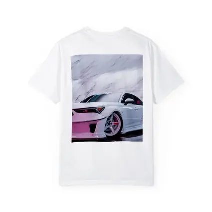 White Acura Wide Body Car Marble Background