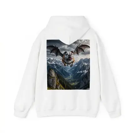 Bulldog Dragon Wings Flying Mountain Valley