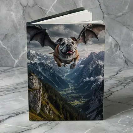 Bulldog Dragon Wings Flying Mountain Valley