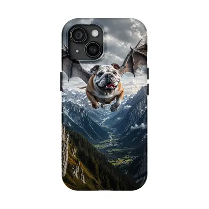 Bulldog Dragon Wings Flying Mountain Valley