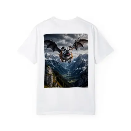 Bulldog Dragon Wings Flying Mountain Valley