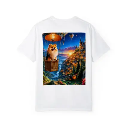 Pomeranian Dog Hot Air Balloon Fantasy Castle