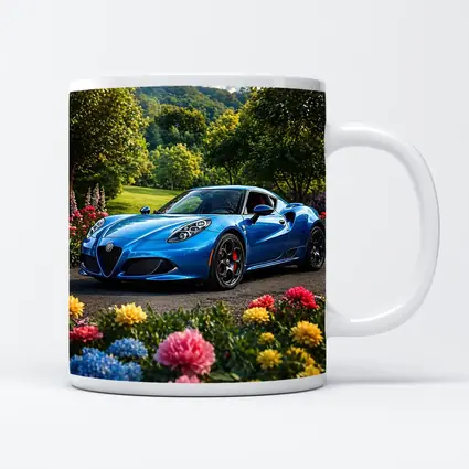 Alfa Romeo 4C Blue Garden Floral Setting