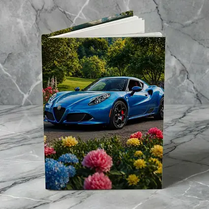 Alfa Romeo 4C Blue Garden Floral Setting