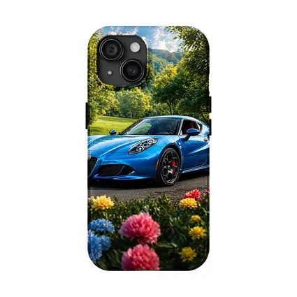 Alfa Romeo 4C Blue Garden Floral Setting