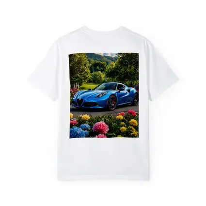 Alfa Romeo 4C Blue Garden Floral Setting