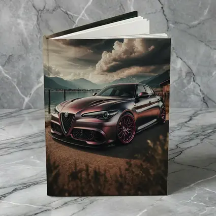 Alfa Romeo Giulia Dark Lake Mountain Scene