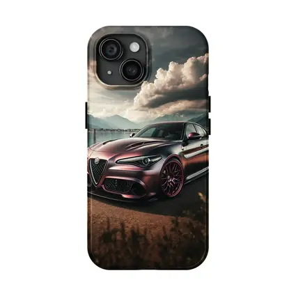Alfa Romeo Giulia Dark Lake Mountain Scene