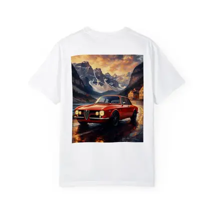 Alfa Romeo Giulia Red Mountain Sunset Scene