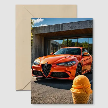Alfa Romeo Giulia Orange Ice Cream Street