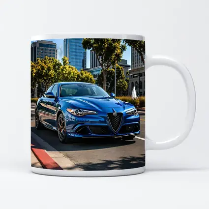 Alfa Romeo Giulia Blue City Street Shot