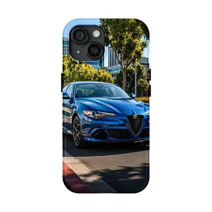 Alfa Romeo Giulia Blue City Street Shot