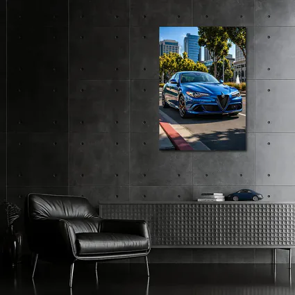 Alfa Romeo Giulia Blue City Street Shot
