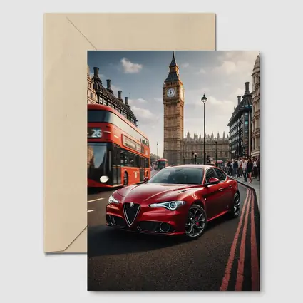 Alfa Romeo Giulia Red London Big Ben