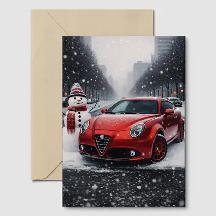 Alfa Romeo MiTo Red Car Winter Snow