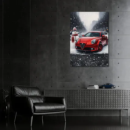 Alfa Romeo MiTo Red Car Winter Snow
