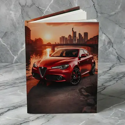 Alfa Romeo Giulia Red Sunset City Waterfront