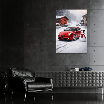 Alfa Romeo Mito Red Car Winter Snow