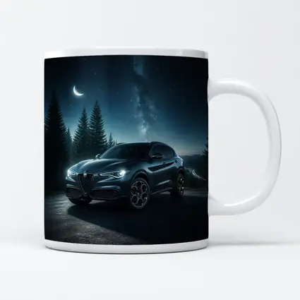 Alfa Romeo Stelvio Under Starry Night Sky